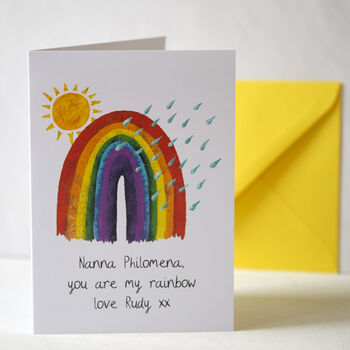 Rainbow Personalised Mother's Day Card Or Birthday Card By So Close ...