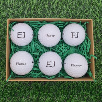 Six Branded Golf Balls Personalised With Any Name Or Initials, 3 of 7