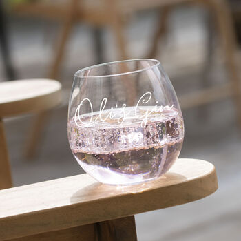 Engraved Crystal Stemless Gin Glass, 2 of 5
