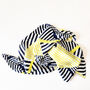 Navy And Yellow Contrasts Pleated Square Silky Scarf, thumbnail 4 of 8