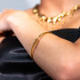 Designer Everyday Open Drop Bangle In 18ct Gold Vermeil, thumbnail 3 of 5