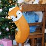 Fox Handmade Felt Dress Up Christmas Stocking, thumbnail 4 of 12