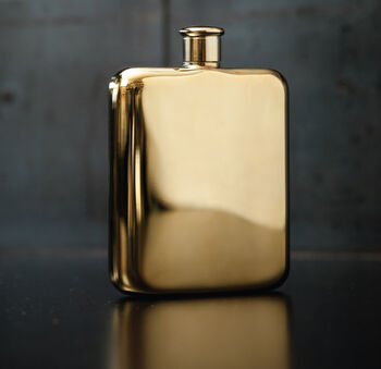 Gold Plated Hip Flask, 2 of 3