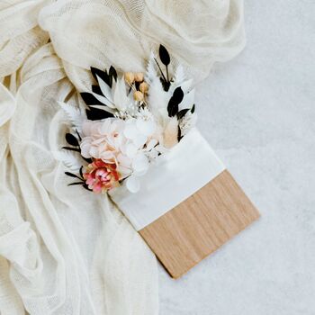 Groom's Pink Pocket Dried Flower Wedding Boutonniere, 2 of 2