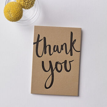 Thank You Script Small Letterpress Card, 2 of 3