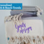 Personalised Natural Cotton Beach Towel, Peshtemal, thumbnail 9 of 12