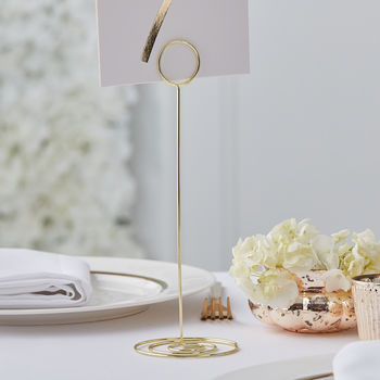 Gold Wedding Table Number Holders, 3 of 4