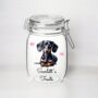 Personalised Dachshund Kilner Style Dog Treat Jar B, thumbnail 2 of 2