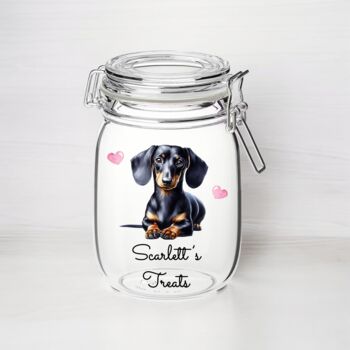 Personalised Dachshund Kilner Style Dog Treat Jar B, 2 of 2