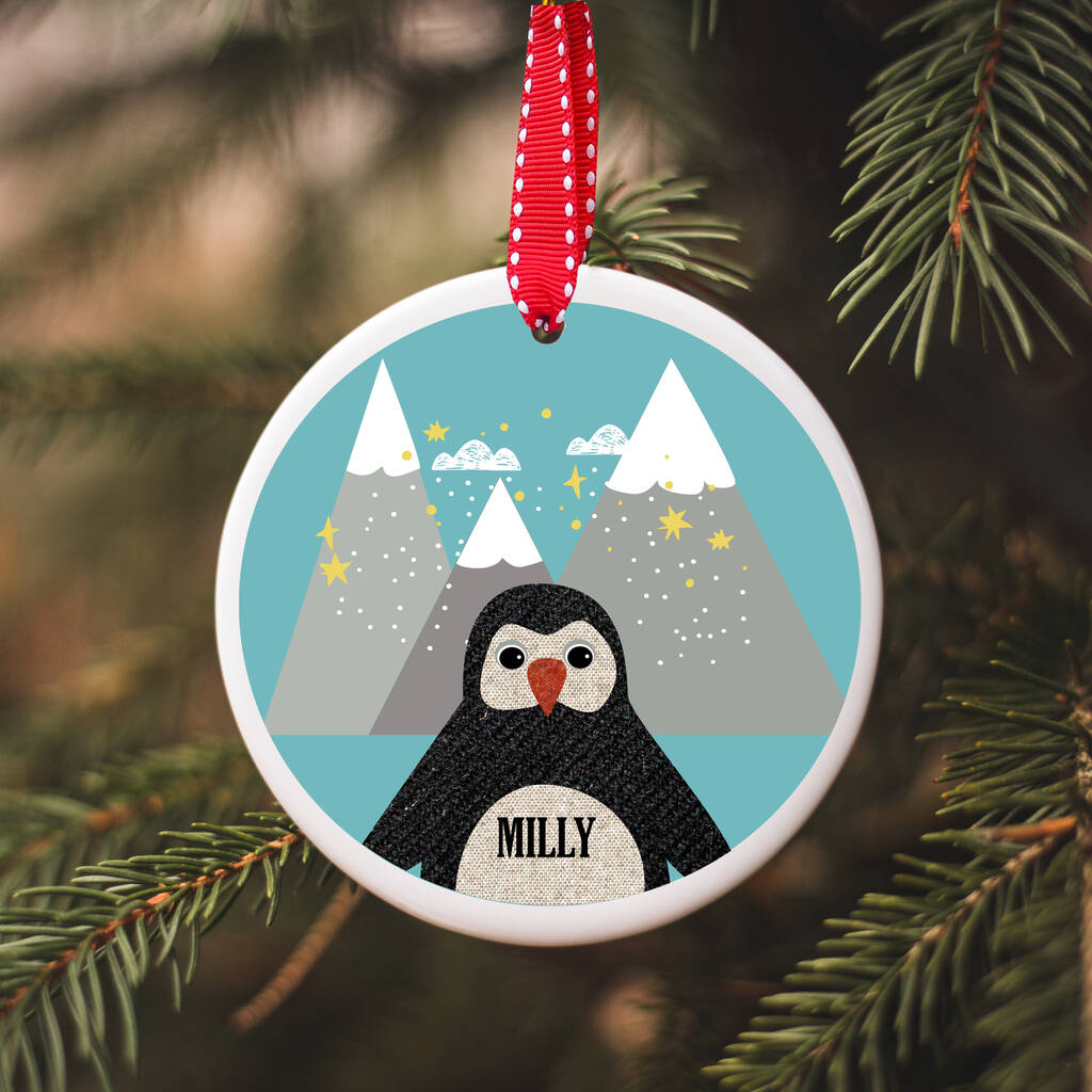 Personalised Penguin Christmas Decoration By Spotty N Stripy