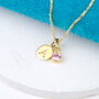 Gold Mini Initial And Birthstone Necklace, thumbnail 6 of 9