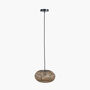 Black And Natural Rattan Pendant Ceiling Light, thumbnail 4 of 9