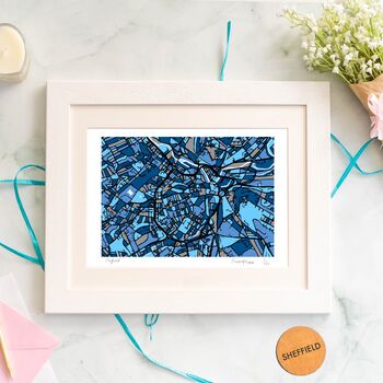 Personalised Sheffield Map Print Gift | Hand Drawn City Wall Art, 3 of 8