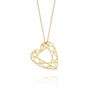Gold Plated Sterling Silver Heart Diamond Pendant, thumbnail 3 of 6