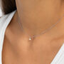 Fine Solid White Gold Sapphire Star Necklace, thumbnail 1 of 9