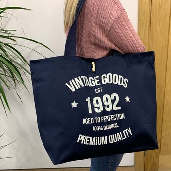 Organic Large Shoulder Bag 21/30/40/50/60 Birthday Gift, 2 of 5