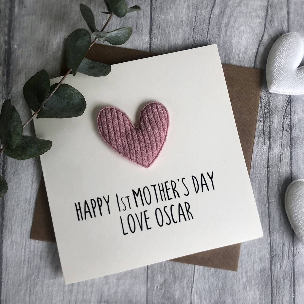 Personalised Heart Happy First Mother's Day Card, 1 of 3