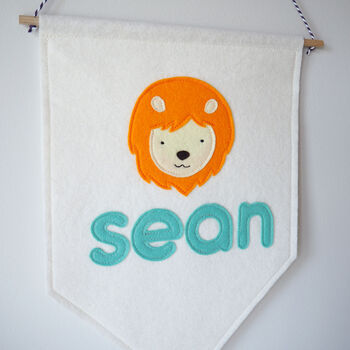 Personalised Lion Pennant Flag, 5 of 5
