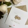 Jigsaw Pieces Gold Foiled Love Card, thumbnail 2 of 3