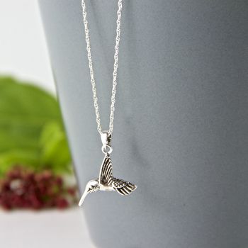 Silver Hummingbird Necklace, 4 of 9