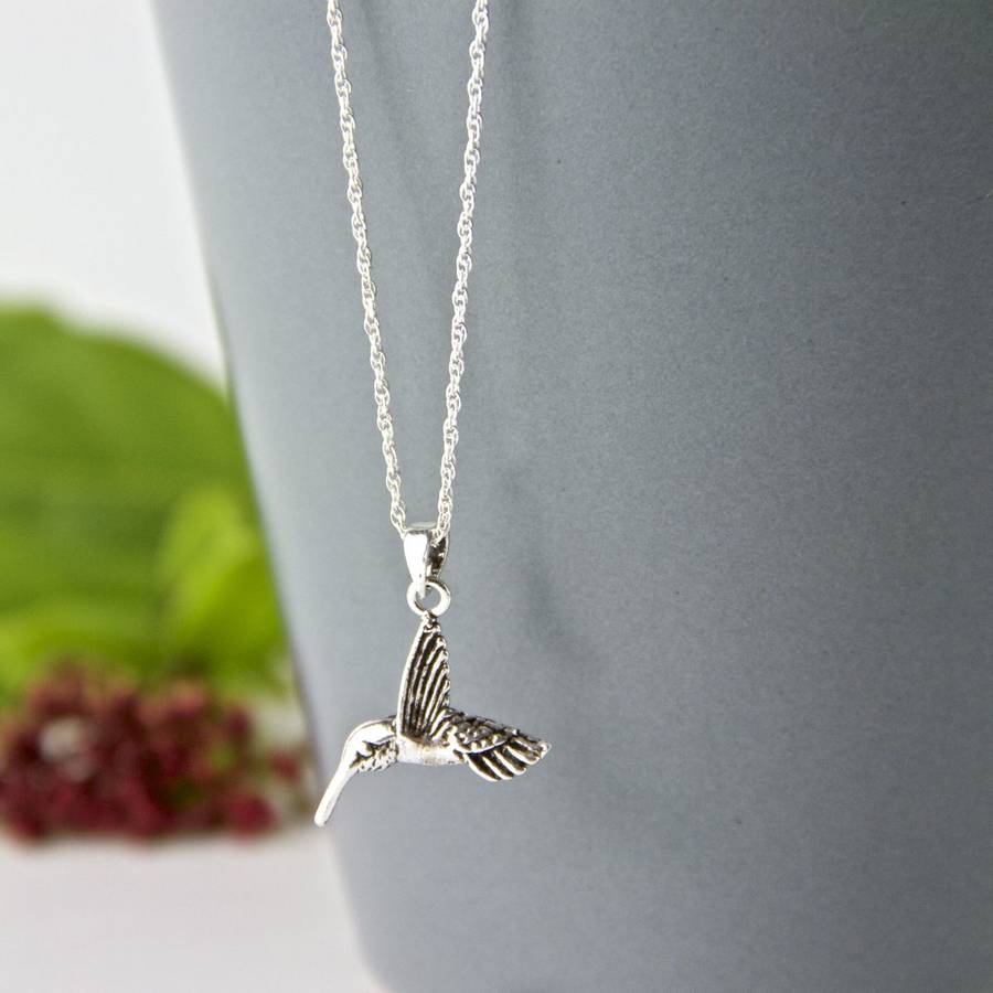 Silver Hummingbird Necklace By Gaamaa | notonthehighstreet.com