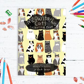 Colouring Book Set Of Five Funny Cat Colouring In Books, 9 of 12