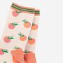 Womens Peach Fruit Bamboo Socks, thumbnail 4 of 5