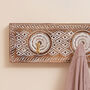 Bruges Hand Carved Antique Style Mango Wood Coat Hooks, thumbnail 2 of 8