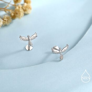 Phoenix Internally Threaded Flat Back Earrings In Sterling Silver, 2 of 11