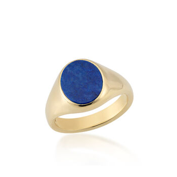 Sydney Gold And Lapis Lazuli Oval Signet Ring, 2 of 3