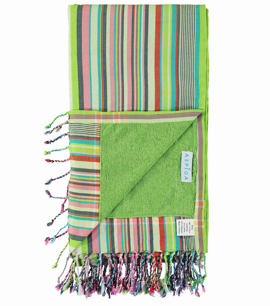 lime kikoy towel by aspiga | notonthehighstreet.com