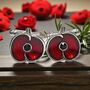 Personalised Remembrance Day Poppy Cufflinks, thumbnail 4 of 11