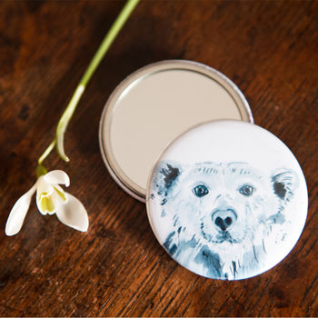 Inky Polar Bear Pocket Compact Mirror, 4 of 4