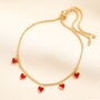 Enamel Heart Charm Bracelet In Gold, thumbnail 2 of 3