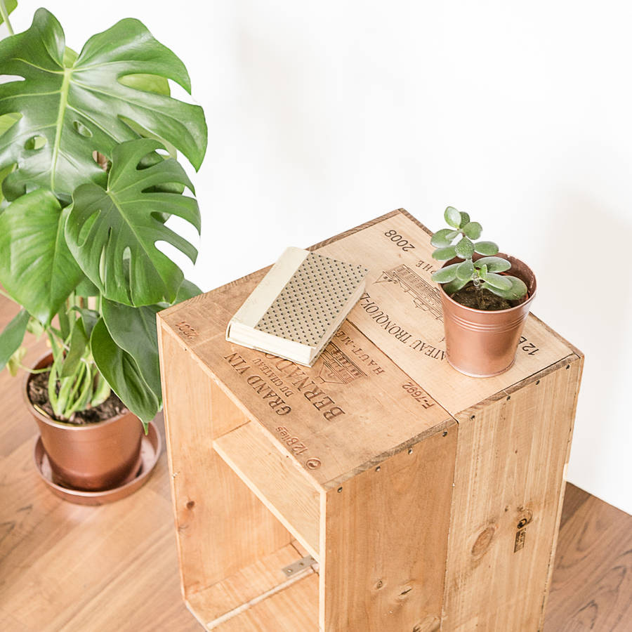 Reclaimed Wooden Wine Crate With Hair Pin Legs By Made Anew