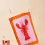 Lobster Scallop Colourful Kitchen Tea Towel, thumbnail 2 of 2
