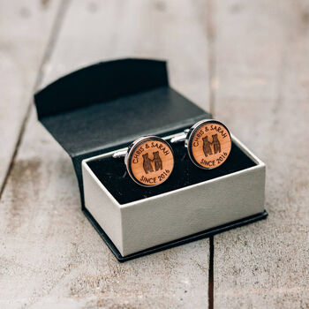 Bear Couple Personalised Cufflinks For Valentines Day With Hidden Message, 3 of 3
