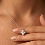 Gold Or Silver Moissanite Flower Necklace, thumbnail 1 of 7