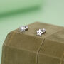 Sterling Silver Sun And Star Stud Earrings 18 G Screw Back With Ball Backs, thumbnail 5 of 12