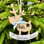 Baby's First Christmas Rocking Reindeer Tree Decoration, thumbnail 7 of 8