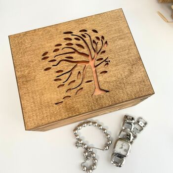 Wooden Tree Design Personalised Trinket Box, 8 of 8