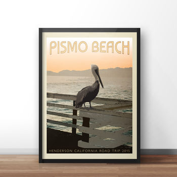 Personalised Pismo Beach Vintage Style Travel Print, 2 of 5