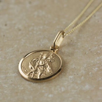 9k Gold St Christopher Necklace, 2 of 5