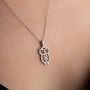 Sterling Silver Tiny Owl Necklace, thumbnail 4 of 10