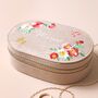 Personalised Embroidered Flowers Oval Jewellery Case, thumbnail 1 of 8