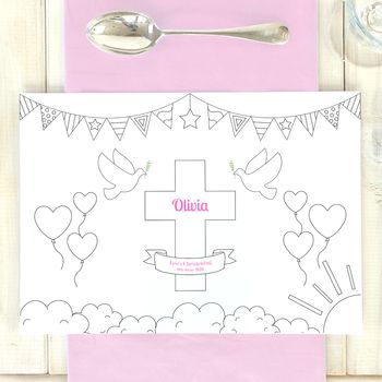 Personalised Christening Colouring Placemats, 2 of 2