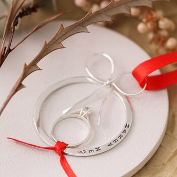 Christmas Proposal Bauble Decoration. Sterling Silver, 4 of 9
