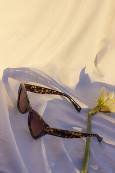 Classic Tortoise Shell Triangular Cut Block Sunglasses, 4 of 8