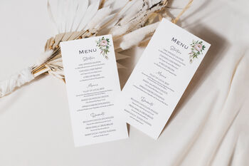 Wedding Menu In Pink And Green Florals, 5 of 5