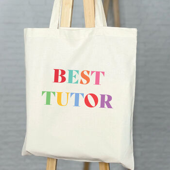 Best Teacher Ever Bright Tote Bag, 3 of 5